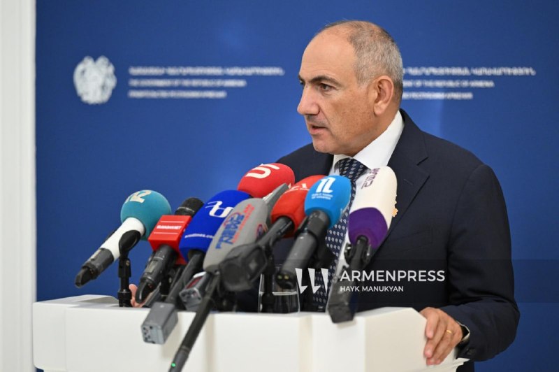 Премьер-министр Армении Никол Пашинян на брифинге о северном маршруте через Лорийскую область