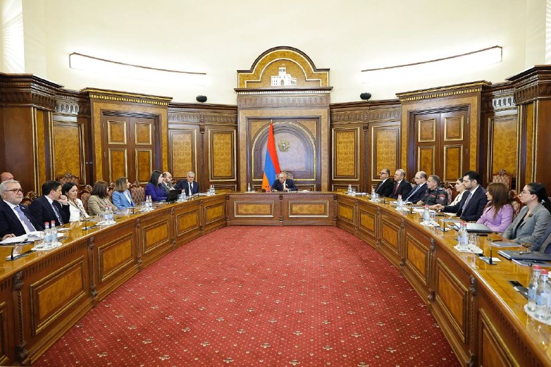 Заседание правительства Армении по реформе полиции, премьер-министр Никол Пашинян и глава МВД Арпине Саргсян