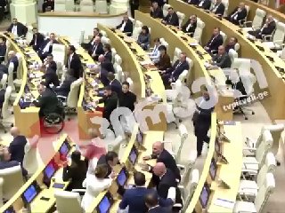 Драка в парламенте Грузии после отчёта премьер-министра Ираклия Кобахидзе