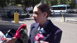 Министр юстиции Армении Србуи Галян на брифинге в Конституционном суде 30 июня