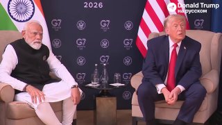 Президент США Дональд Трамп и премьер-министр Индии Нарендра Моди на встрече