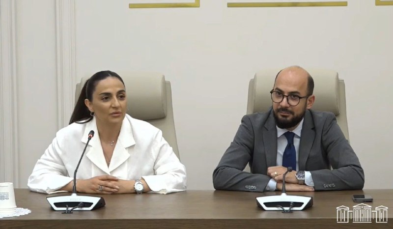 Алхас Газарян выступает в парламенте в Спитаке, Лори