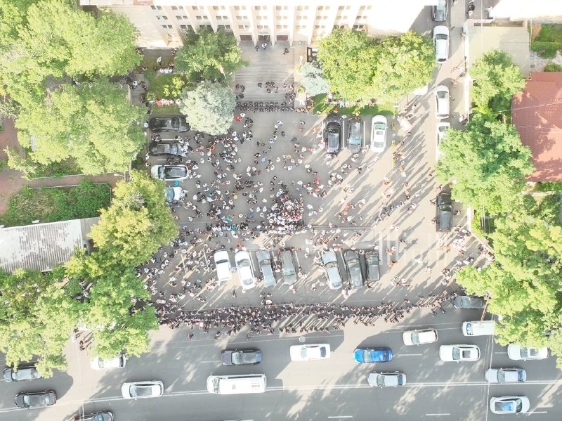 Митинг оппозиции в Спитаке, Лори, вид сверху